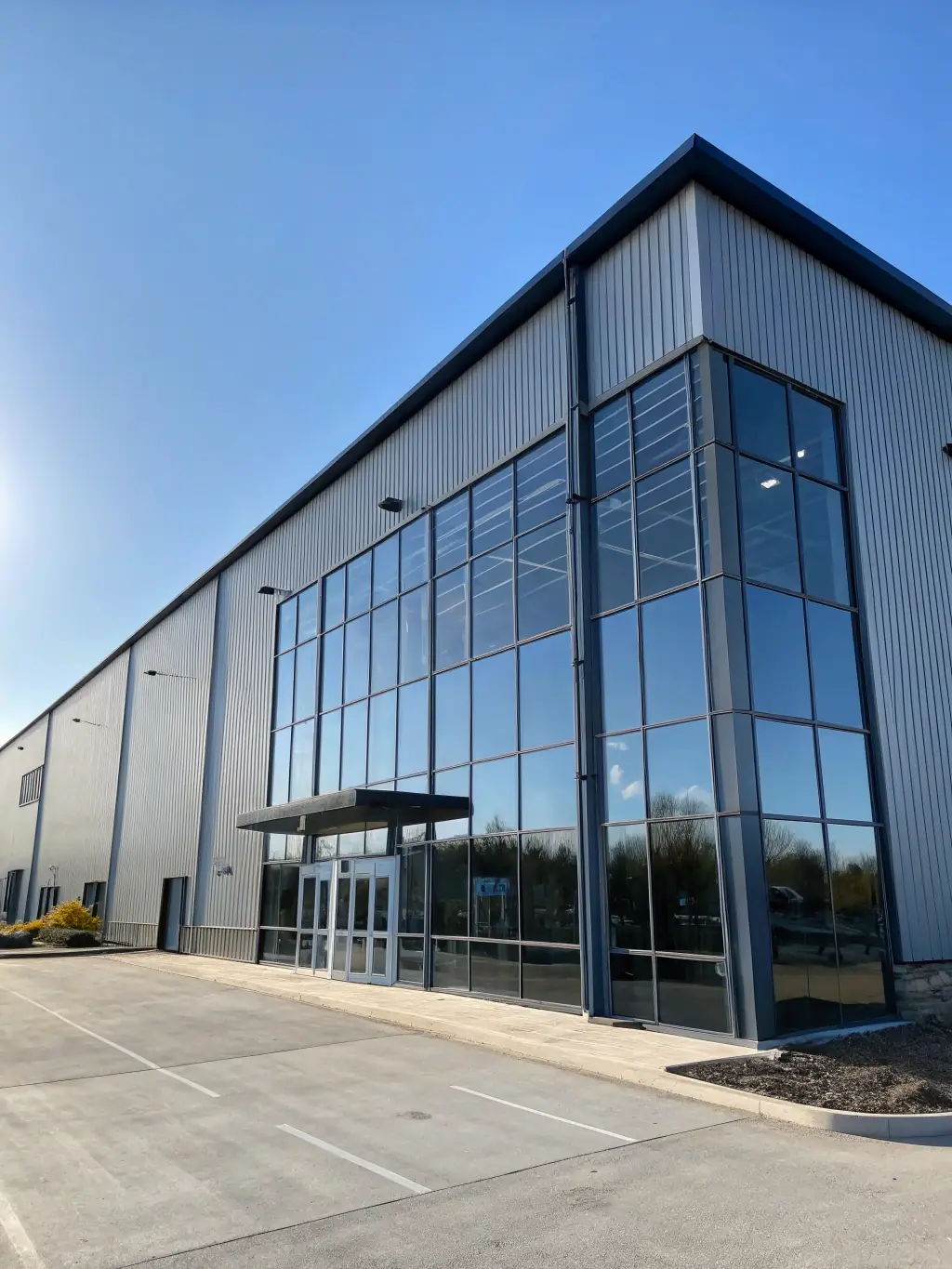 A modern industrial facility, highlighting RealCo's focus on innovative and efficient solutions.